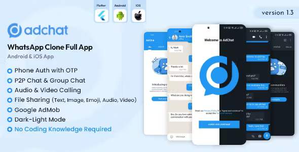 AdChat - WhatsApp Clone Full App