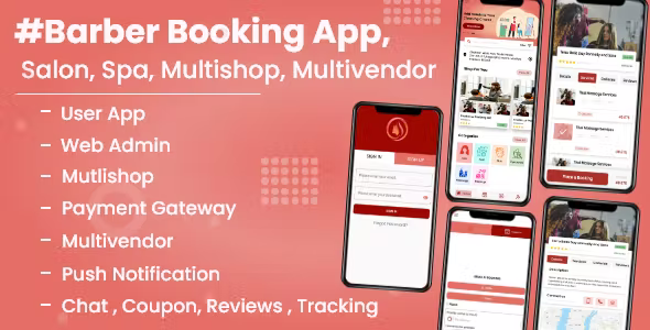 Booking - Barber - Salon - Spa- Massage - Business Listing - Multivendor - Multishop App