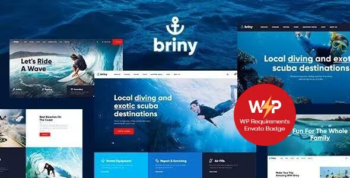 Briny - Scuba Diving School & Water Sports WordPress Theme + RTL