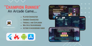Champion Runner v1.2 - An Arcade Game - Flutter & Flame - Android & iOS