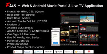 Flix- Web & Android Movie Portal & Live TV Application