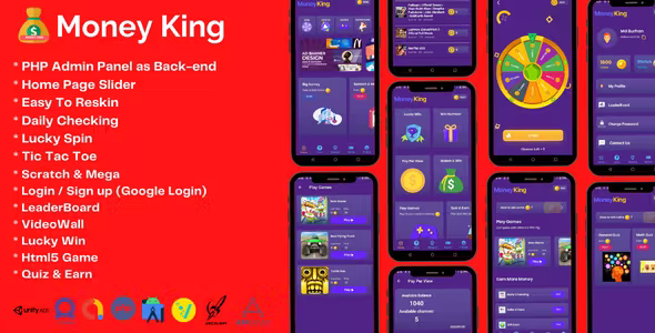 Money King - Android Rewards Earning App With Admin Panel