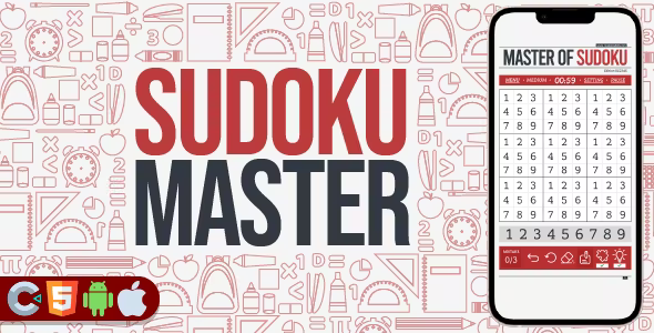 Premium Game - Master Sudoku Game - HTML5,Construct3