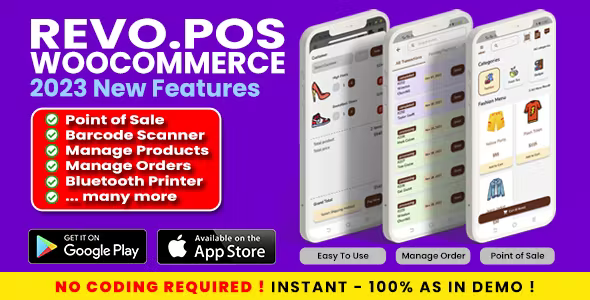 RevoPOS - Woocommerce POS / Point of Sale Flutter Mobile App with Bluetooth Printer Support