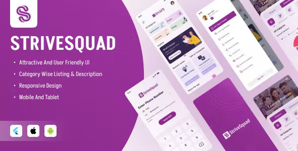 StriveSquad - Byju's clone - Udemy - Online learning Flutter 3 UI Kit