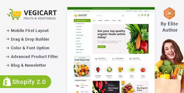 Vegicart - Organic Fruits & Vegitable Store Shopify 2.0 Responsive Theme