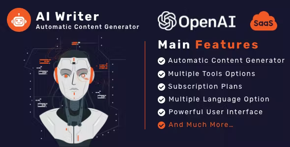 AI Writer SaaS - Powerful Automatic Content Generator Tools & Writing Assistant