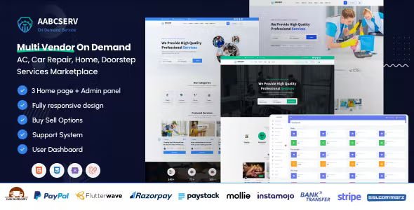 Aabcserv - Multivendor On-Demand Service & Handyman Marketplace Platform