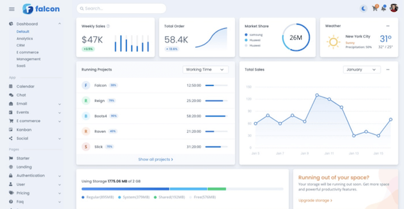 Falcon – Admin Dashboard & WebApp Template