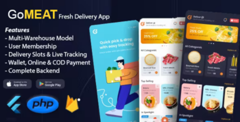Chicken, Meat, Fish Delivery Flutter App with Admin Panel - GoMeat