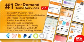 On-Demand Home Services, Business Listing, Handyman Booking with Admin Panel