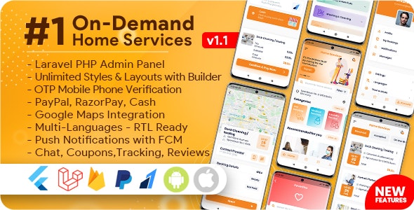 On-Demand Home Services, Business Listing, Handyman Booking with Admin Panel