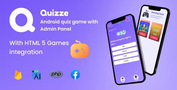 Quizze - Android Quiz App - Android Gaming App - Android Studio Full App + Admin Panel