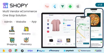 Shopy - Multivendor eCommerce, Food, Grocery, Pharmacy Delivery Flutter App + Admin & Website