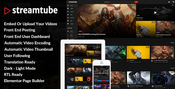 StreamTube - Responsive Video WordPress Theme