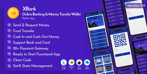 XBank - Online Banking & Money Transfer Wallet Flutter App