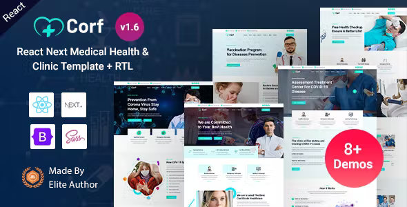 Corf - Doctor Medical Health React Nextjs Template