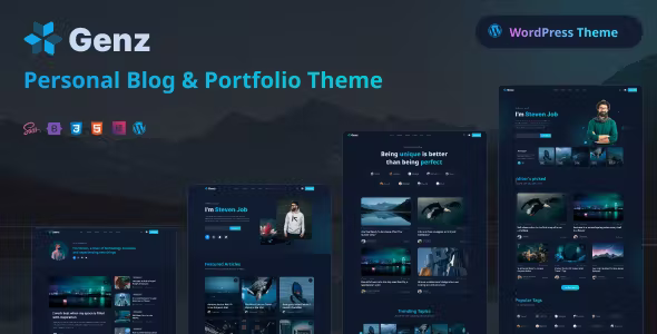 Genz - Creative Personal Blog / Portfolio WordPress Theme