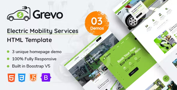 Grevo - Electric Mobility Services HTML Template