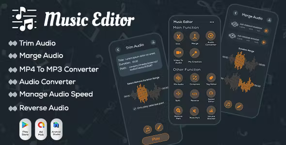 Music Editor - Audio Editor - MP3 Cutter - MP3 Cutter Mix - Ringtone Maker - Trim Cut Merge
