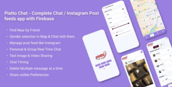 Piatto Chat - Complete Chat / Instagram Post feeds app with Firebase