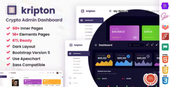 Kripton - Crypto HTML, React, Angular & Laravel Admin Dashboard Template + RTL Ready