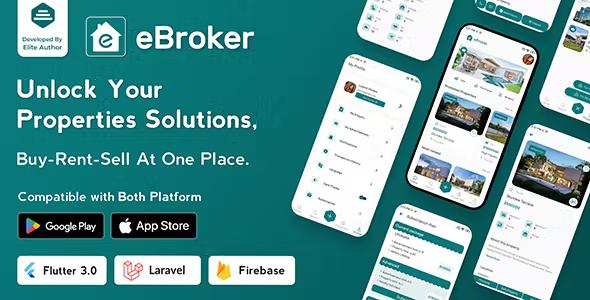 eBroker - Real Estate Property Buy-Rent-Sell Flutter app with Laravel Admin Panel | Web Version