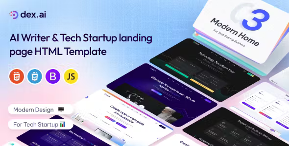 Dex.AI - AI Writer & Tech Startup Landing Page Template