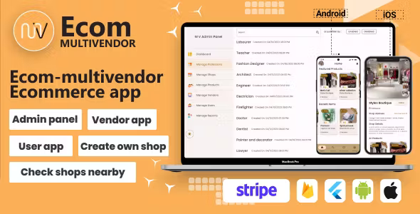 Ecom - Multi Vendor Ecommerce Flutter + STRIPE