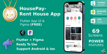 Rent Home App | UI Kit | Flutter | Figma FREE | HousePay