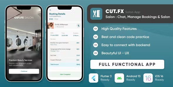 CutFX : Salon App - Appointments Managements, Services management, Manage salon