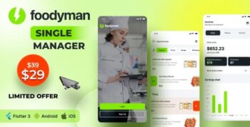 Foodyman - Single Restaurant (with branches) Vendor App (iOS&Android)