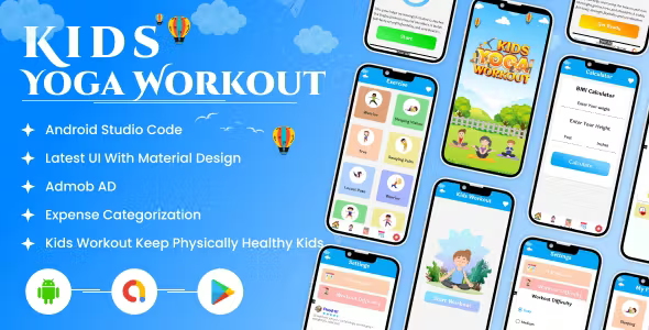 Kids Yoga Workout | Kids Exercise Android App | Android | Admob Ads