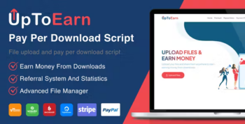 UpToEarn - File Upload And Pay Per Download Script (SAAS Ready) [Extended Version] + 2 Plugins:  Wasabi Cloud, Storj Cloud