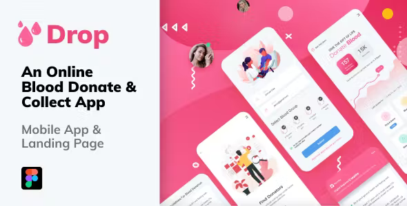 Drop | Blood Donation Mobile Figma Template