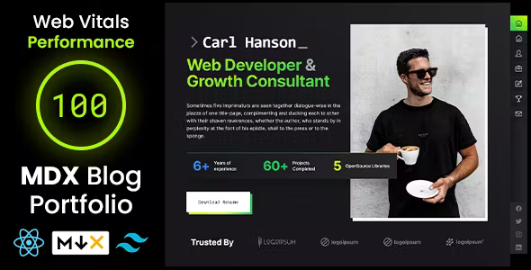 EdgeFolio - Nextjs React Blog Portfolio TailwindCSS Template