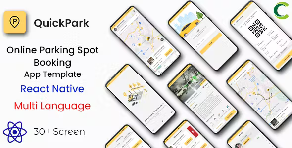 Parking Spot Booking App | Car Parking App | React Native | QuickPark | Multi Language