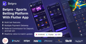 Betpro - Sports Betting Platform PHP Laravel Admin Panel With Flutter App ios and android