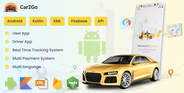 Car2Go - One Stop Ride Share Platform | User Native Android App | Driver Native Android App (Kotlin)