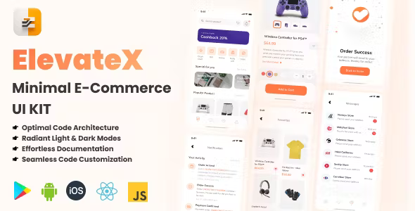 ElevateX - Minimal UI Kit for E-commerce React Native CLI
