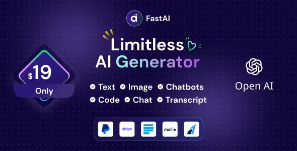 FastAi - OpenAI Content, Text, Image, Chat, Code Generator as SaaS