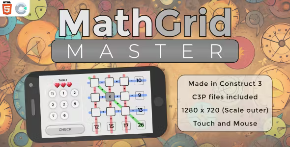 MathGrid Master - HTML5 Math game