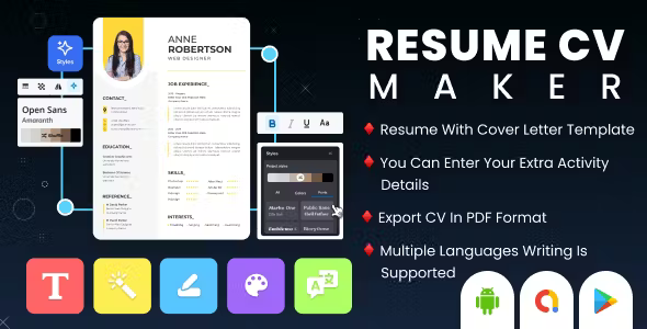 Resume CV Maker - Resume Builder - Professional CV Template Maker - CV Creator