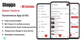 Shoppa - React Native ECommerce App Template UI Kit with Admin App and Multi Vendors Support
