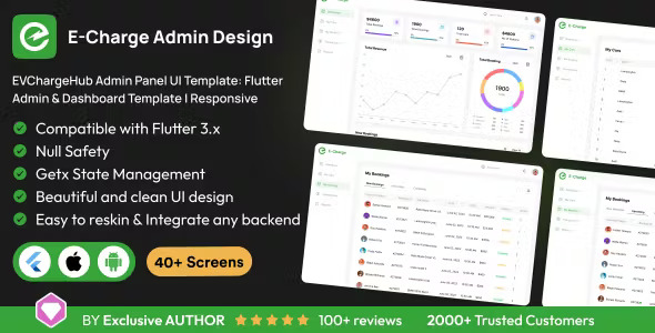 EVChargeHub Admin Panel UI Template: Flutter Admin & Dashboard Template | Responsive