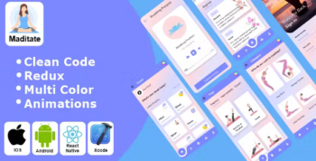 Meditate - Yoga and Meditation App React Native iOS/Android App Template