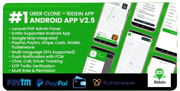 RideIn Taxi App - Android Taxi Booking App With Admin Panel