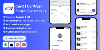 Shop Owner App for CarQ Car Wash Marketplace SAAS Flutter App
