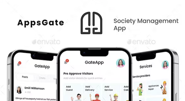 Society Management App UI Kit | Guard App UI Kit | Society Security app UI Kit | AppsGate
