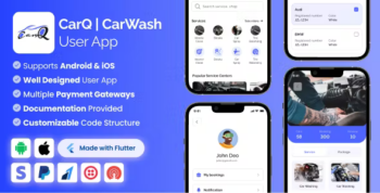 CarQ Car Wash Marketplace SAAS User Flutter App & Laravel Admin Panel